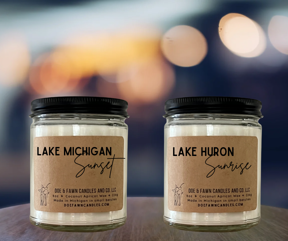 LAKE HURON SUNRISE & LAKE MICHIGAN SUNSET / Candle Bundle